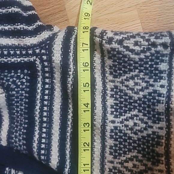 Madewell 100% merino wool blue off white button front cardigan size M ski winter - Picture 10 of 15